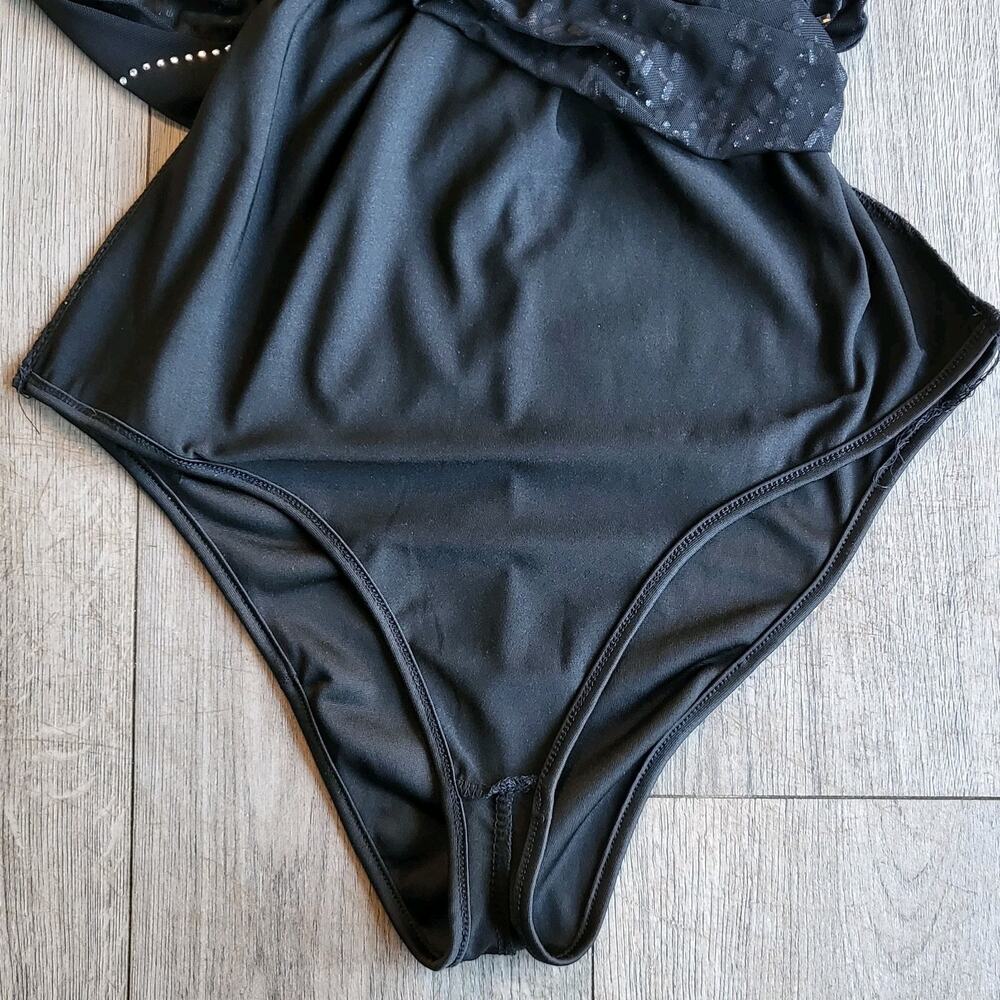 12th Tribe Shake It Black Rhinestone Mesh Mini Dress | Size M, EUC - Picture 7 of 10